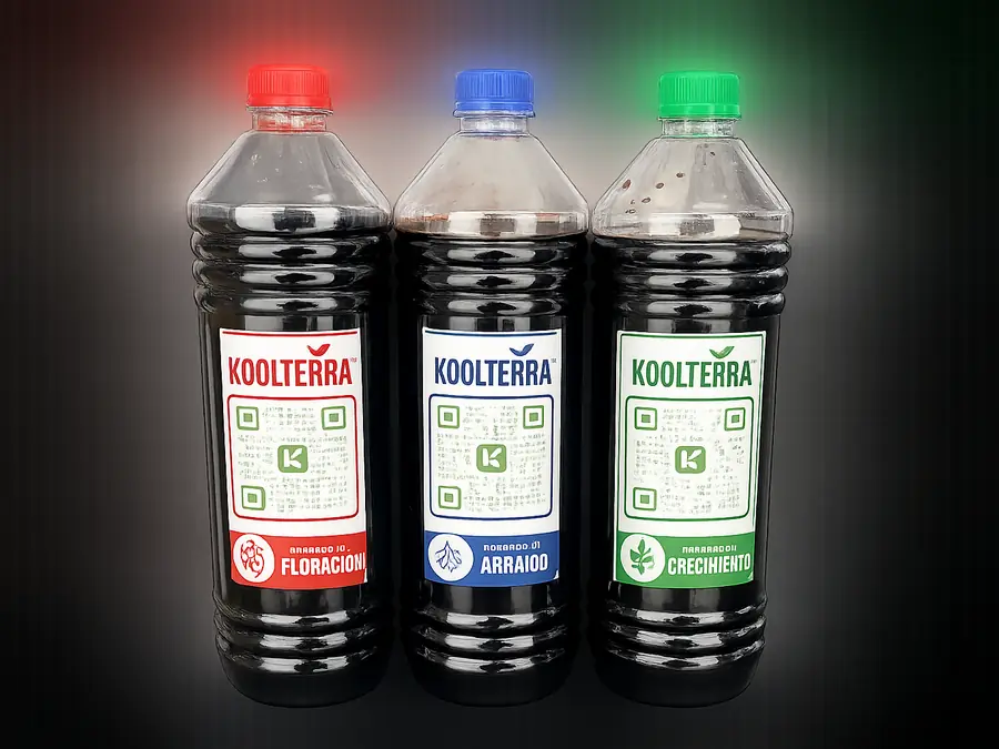 Arraigo, Crecimiento y Floración, fertilizante líquido para plantas de casa Koolterra